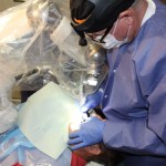 A patient getting a procedure done