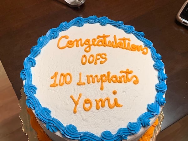 A cake with writing on it